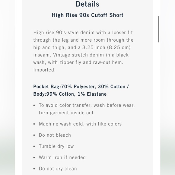 Abercrombie & Fitch Women's
High Rise 90s Cutoff Shorts - Picture 7 of 7